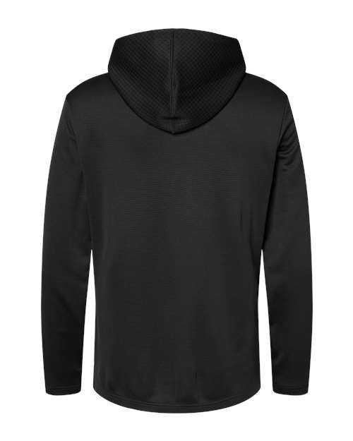 Adidas A530 Textured Mixed Media Hooded Sweatshirt - Black - HIT a Double