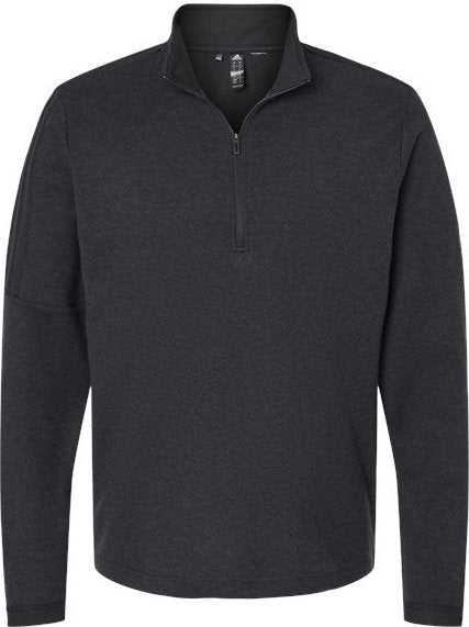Adidas A554 3-Stripes Quarter-Zip Sweater - Black Melange&quot; - &quot;HIT a Double