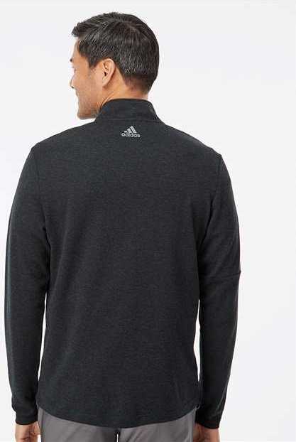 Adidas A554 3-Stripes Quarter-Zip Sweater - Black Melange&quot; - &quot;HIT a Double