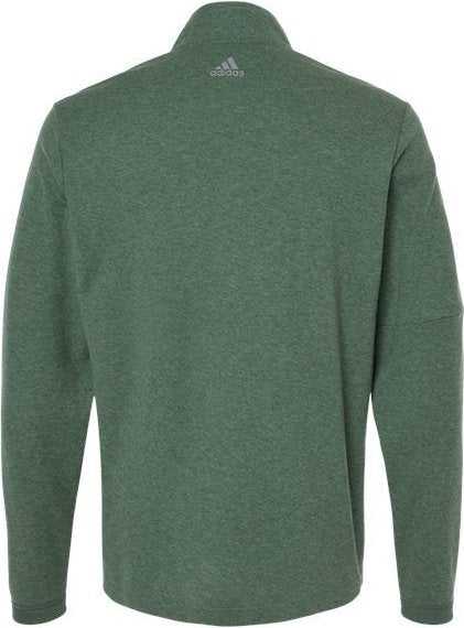 Adidas A554 3-Stripes Quarter-Zip Sweater - Green Oxide Melange&quot; - &quot;HIT a Double