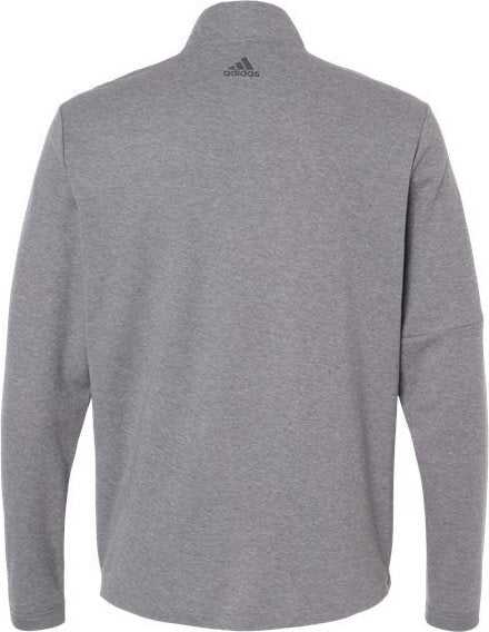 Adidas A554 3-Stripes Quarter-Zip Sweater - Gray Three Melange