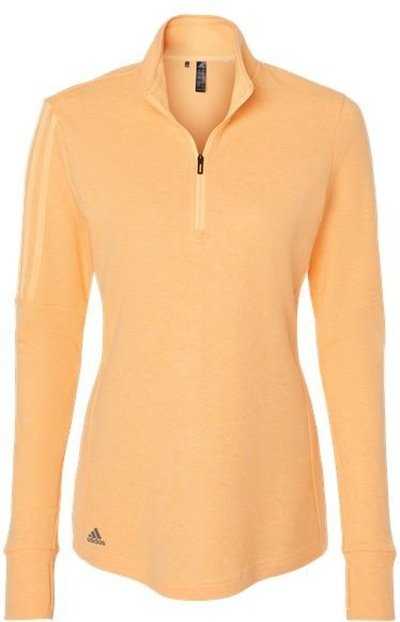 Adidas A555 Women's 3-Stripes Quarter-Zip Sweater - Acid Orange Melange" - "HIT a Double