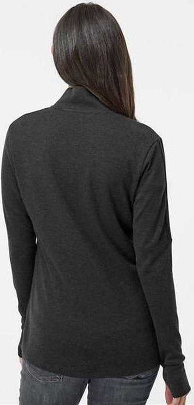 Adidas A555 Women&#39;s 3-Stripes Quarter-Zip Sweater - Black Melange&quot; - &quot;HIT a Double