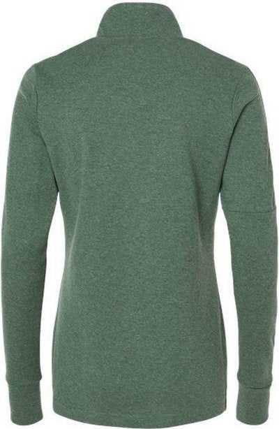Adidas A555 Women&#39;s 3-Stripes Quarter-Zip Sweater - Green Oxide Melange&quot; - &quot;HIT a Double