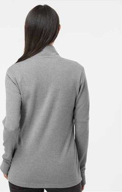 Adidas A555 Women&#39;s 3-Stripes Quarter-Zip Sweater - Gray Three Melange&quot; - &quot;HIT a Double