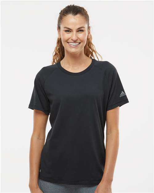 Adidas A557 Women's Blended T-Shirt - Black" - "HIT a Double