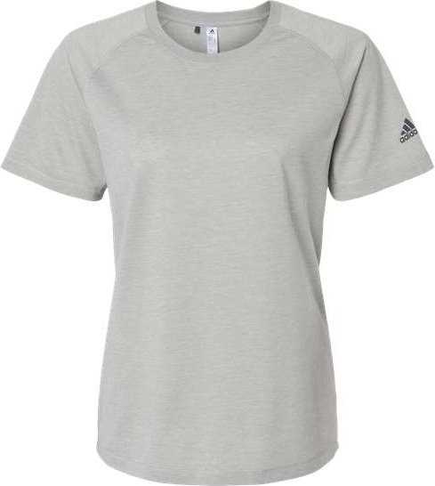 Adidas A557 Women&#39;s Blended T-Shirt - Medium Gray Heather&quot; - &quot;HIT a Double