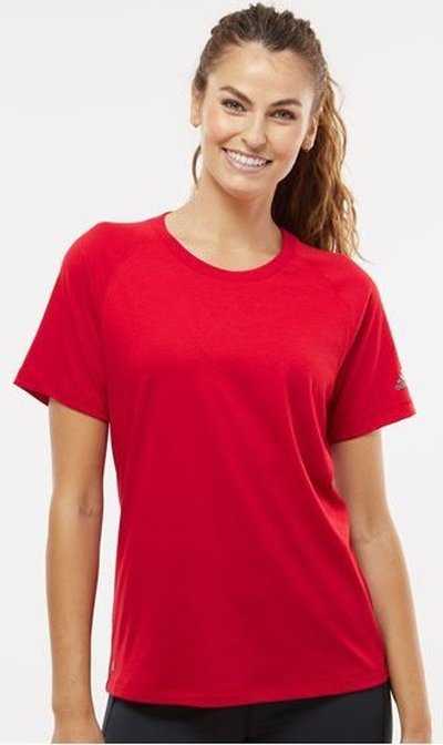 Adidas A557 Women&#39;s Blended T-Shirt - Power Red&quot; - &quot;HIT a Double