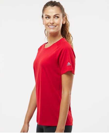 Adidas A557 Women&#39;s Blended T-Shirt - Power Red&quot; - &quot;HIT a Double