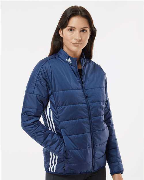 Adidas A571 Women&#39;s Puffer Jacket - Team Navy Blue&quot; - &quot;HIT a Double