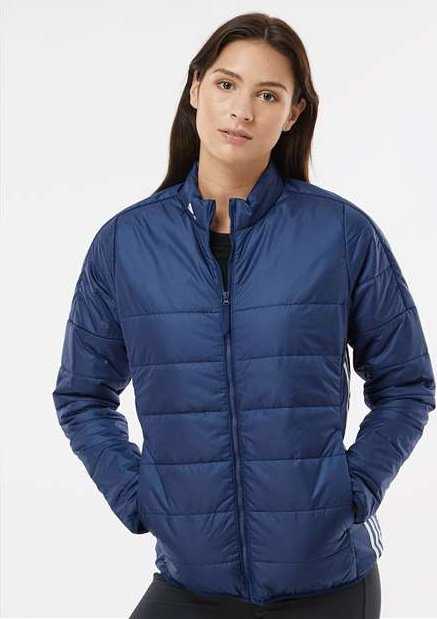 Adidas A571 Women&#39;s Puffer Jacket - Team Navy Blue&quot; - &quot;HIT a Double