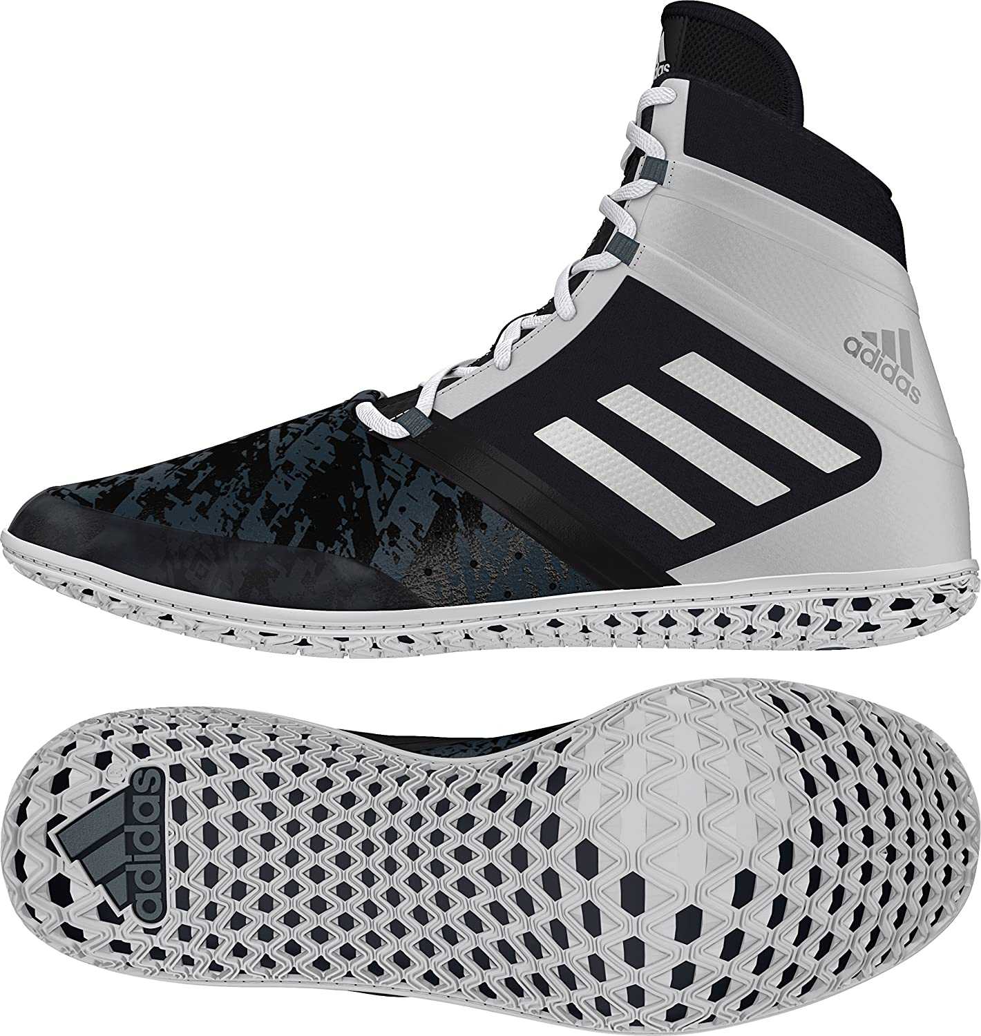 Adidas AC7491 Impact Wrestling Shoes - Black Silver