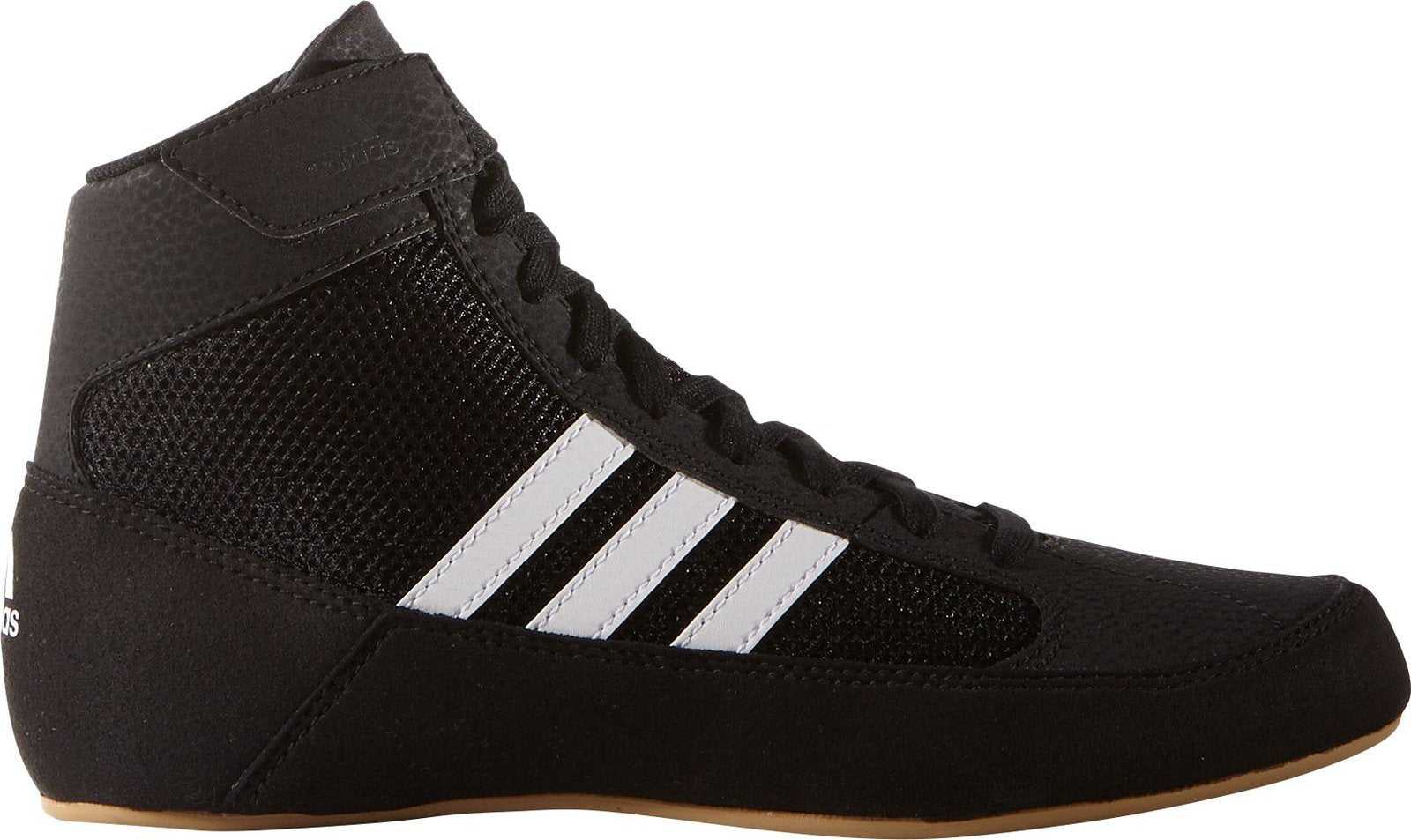Adidas AQ3327 Youth HVC Wrestling Shoe - Black White - HIT a Double