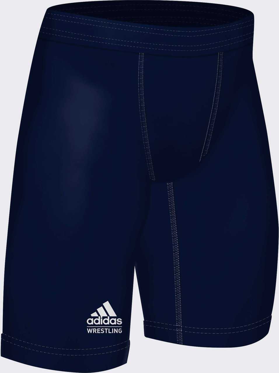 Adidas aA301s Compression Wrestling Shorts - Navy - HIT a Double