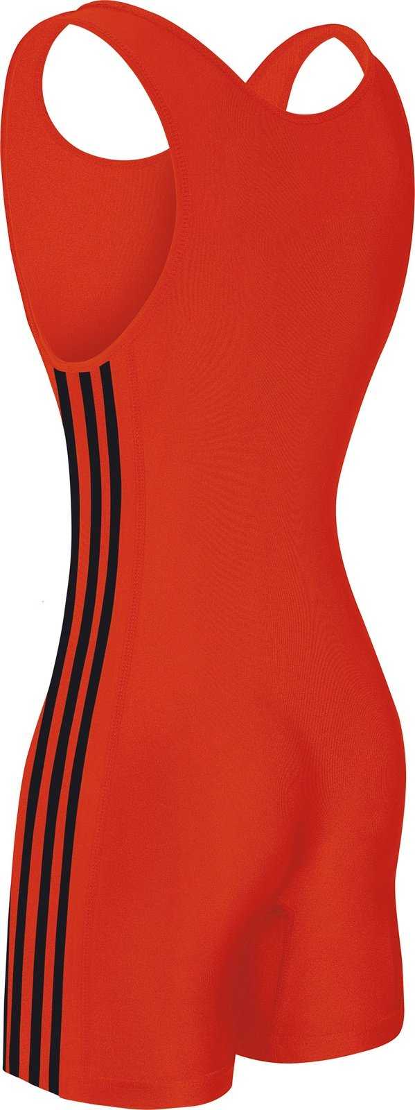 Adidas aS102s 3 Stripe Wrestling Singlet - Orange Black - HIT a Double