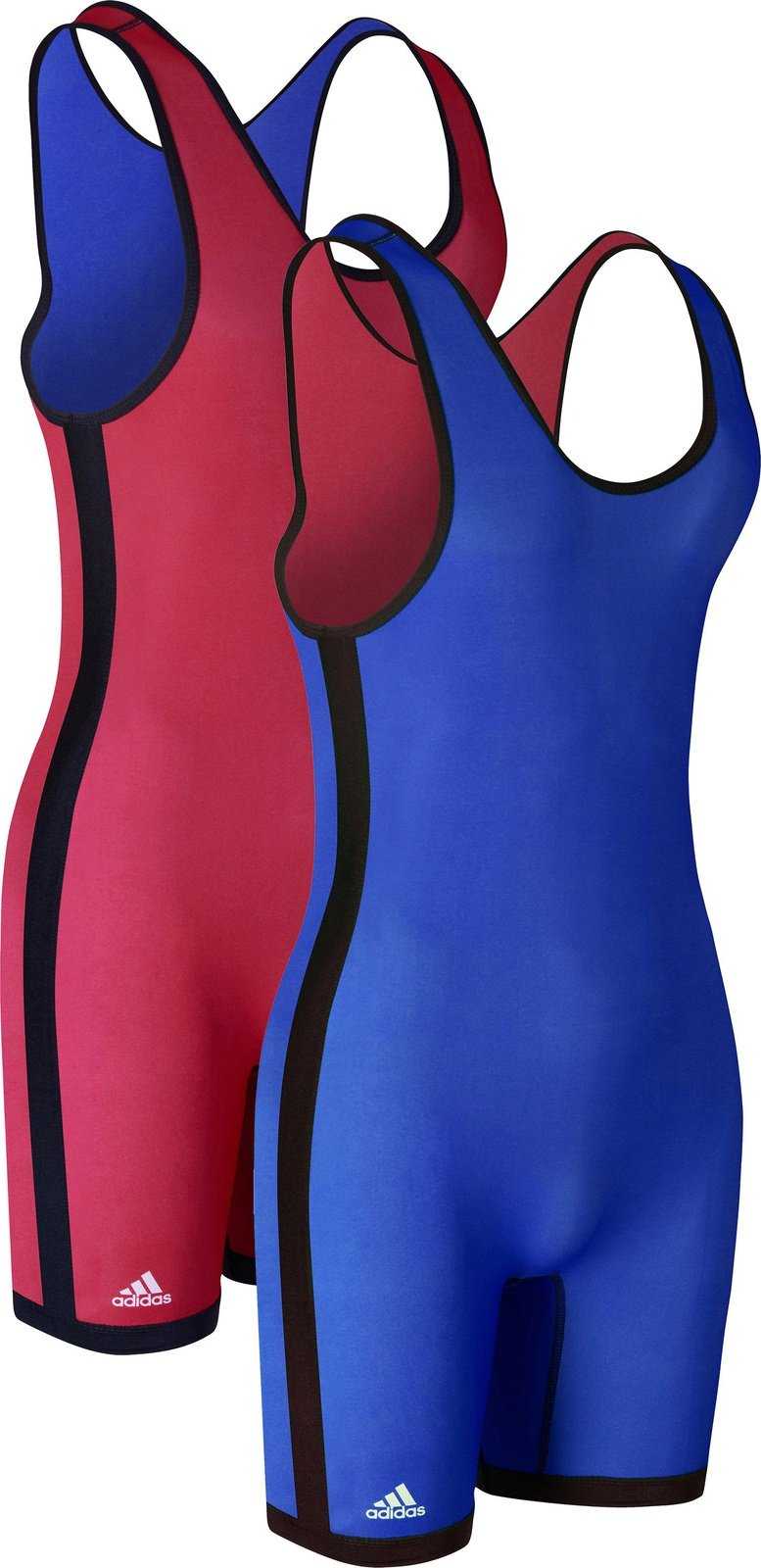 Adidas aS103r Red Royal Reversible Wrestling Singlet - HIT a Double