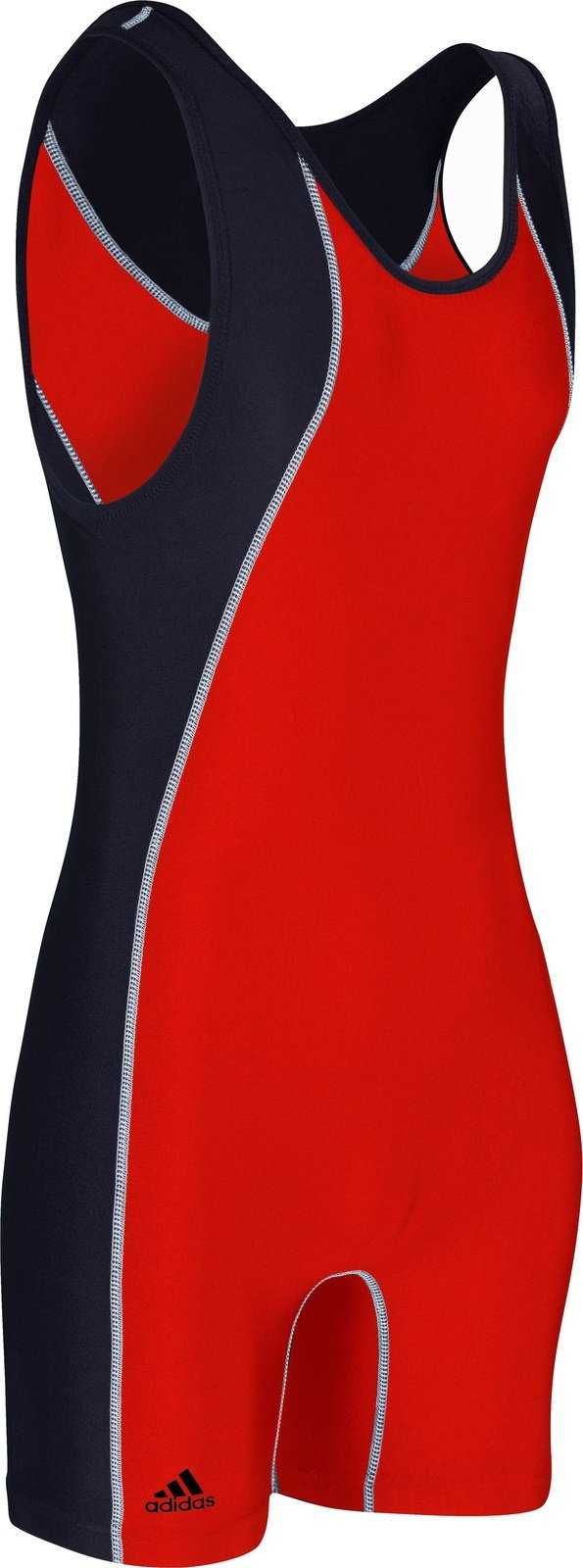 Adidas aS107s Wrestling Singlet - Red Black - HIT a Double