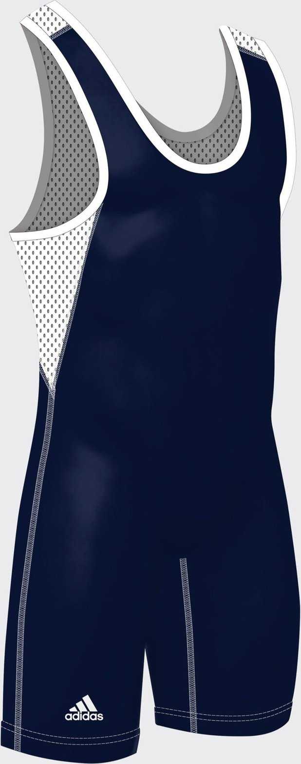 Adidas aS115s Climacool Wrestling Singlet - Navy White - HIT a Double