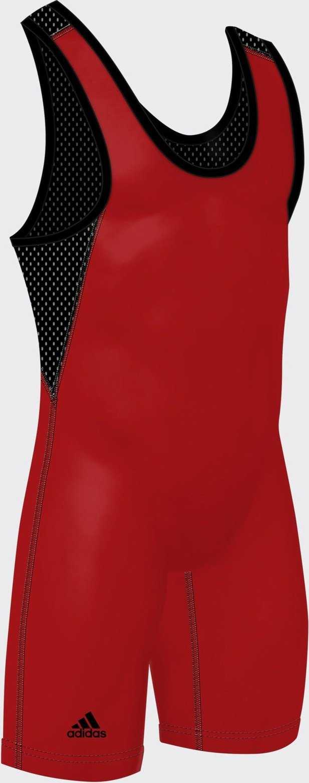 Adidas aS115s Climacool Wrestling Singlet - Red Black - HIT a Double