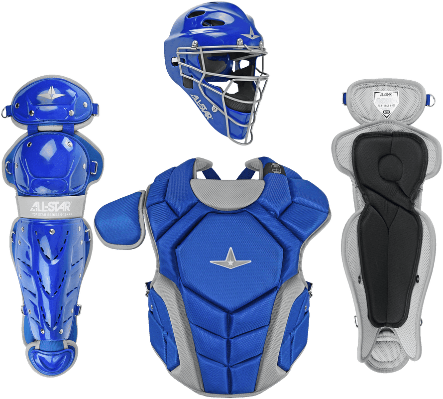 All-Star Top Star Series NOCSAE Catcher&#39;s Set (Ages 7-9) - Royal