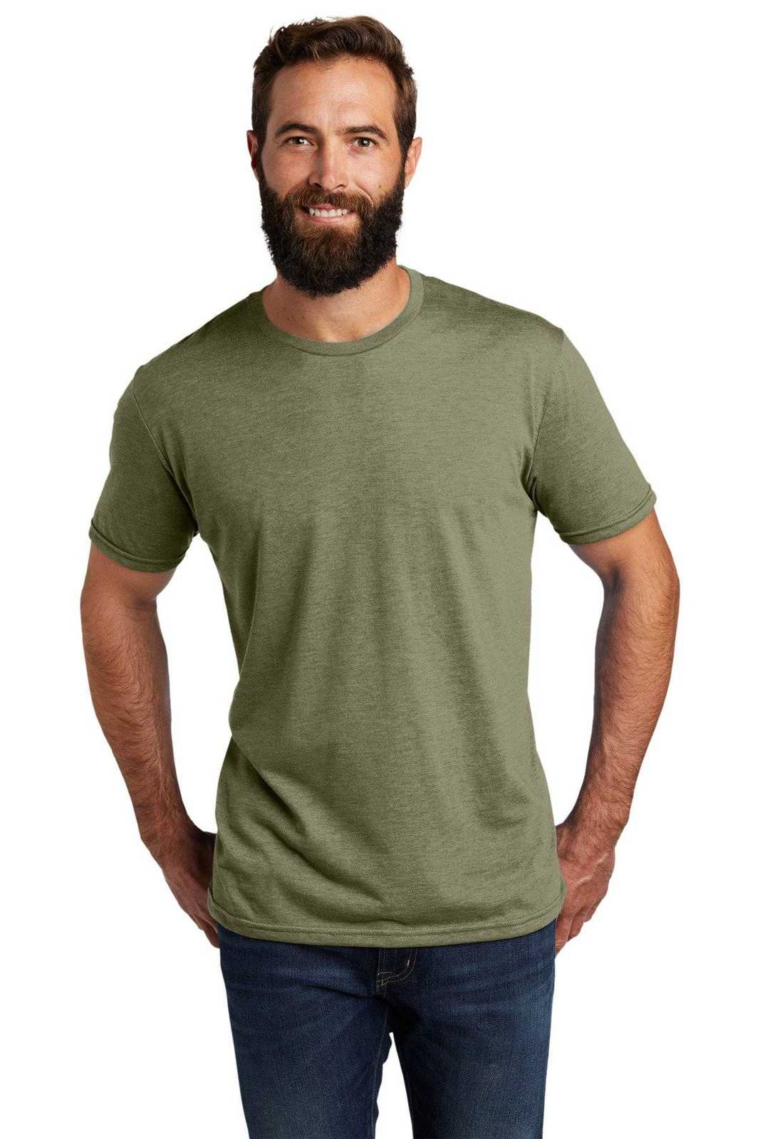 AllMade AL2004 Unisex Tri-Blend Tee - Olive You Green - HIT a Double - 1