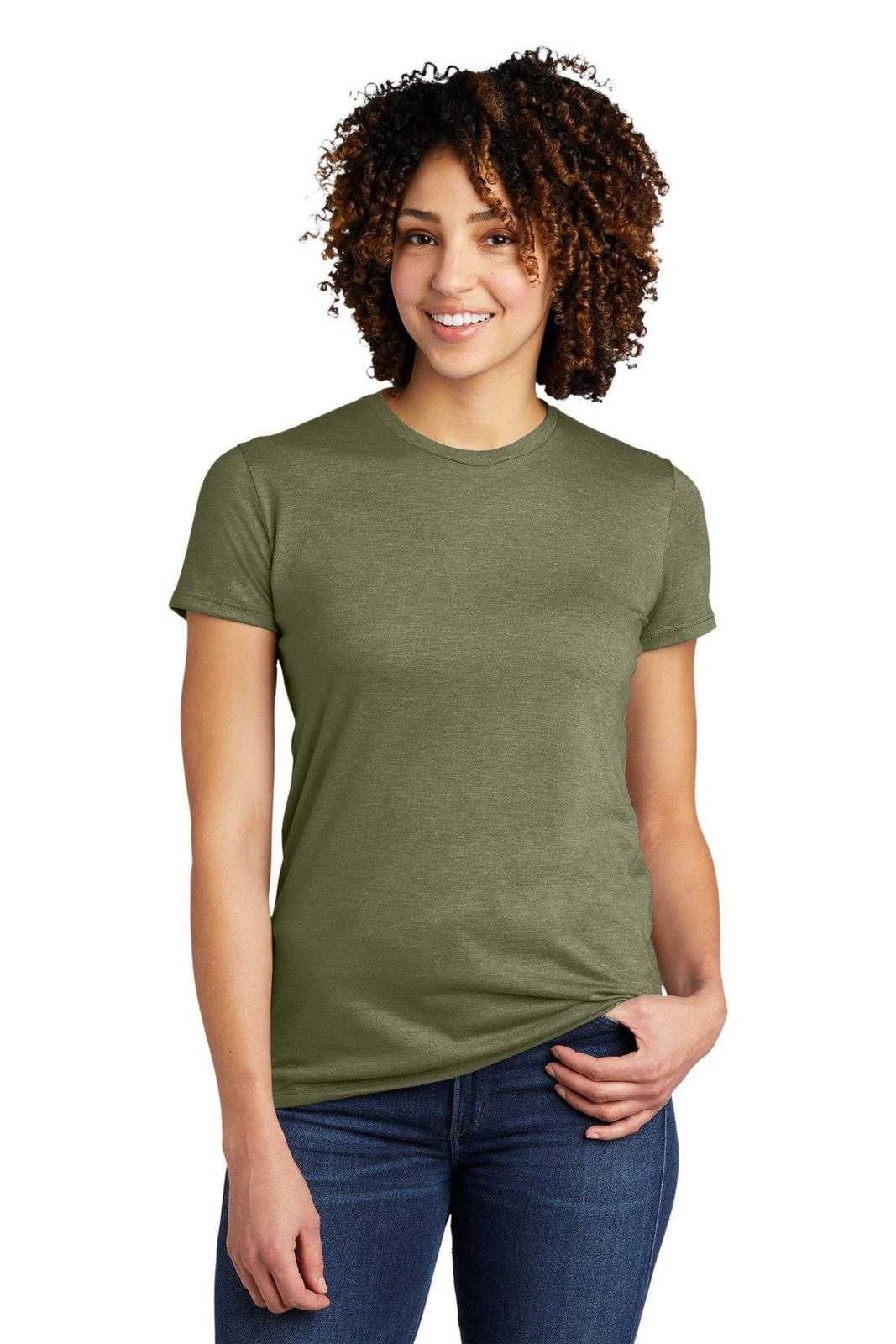 AllMade AL2008 Women&#39;s Tri-Blend Tee - Olive You Green - HIT a Double - 1