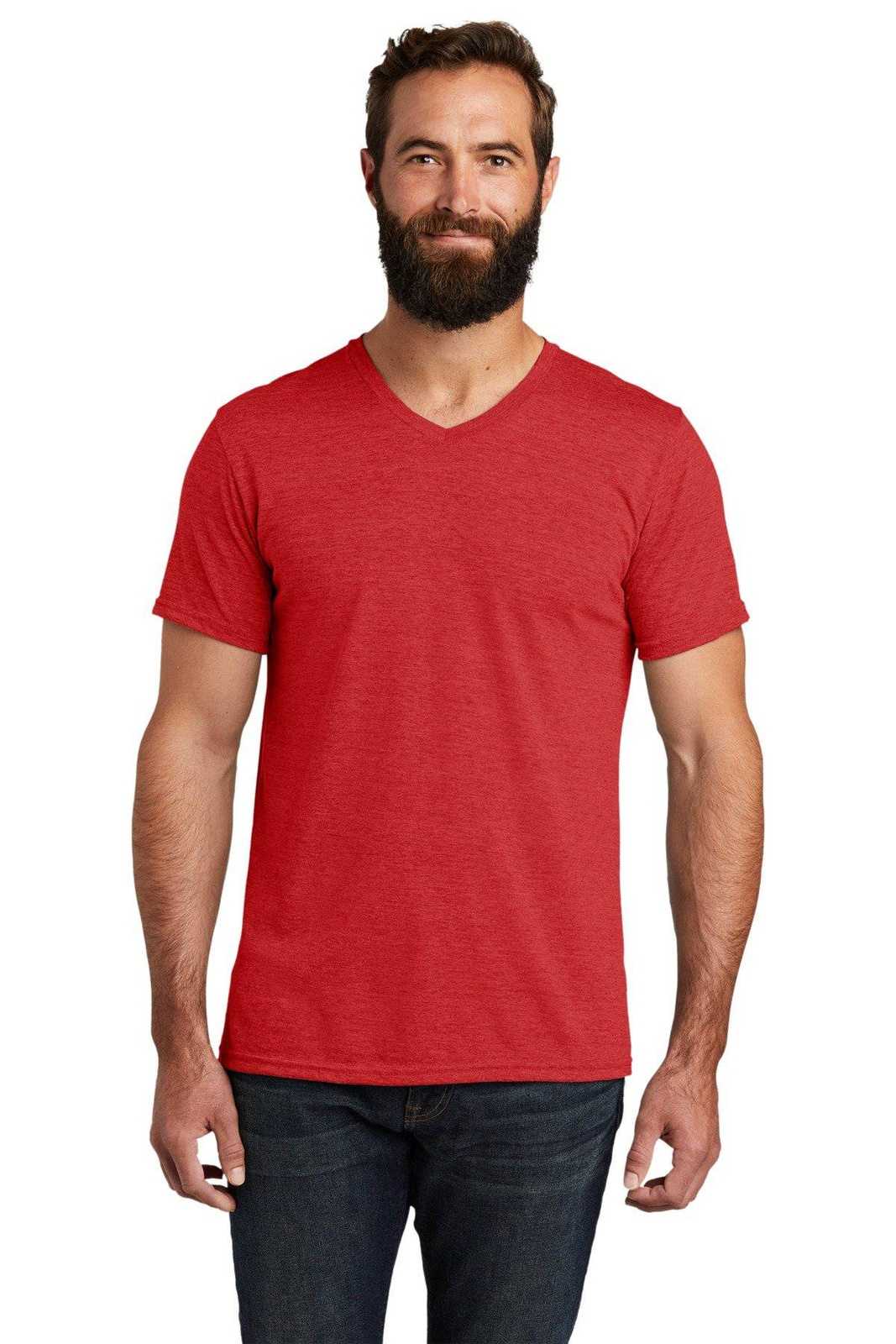 AllMade AL2014 Unisex Tri-Blend V-Neck Tee - Rise Up Red - HIT a Double - 1