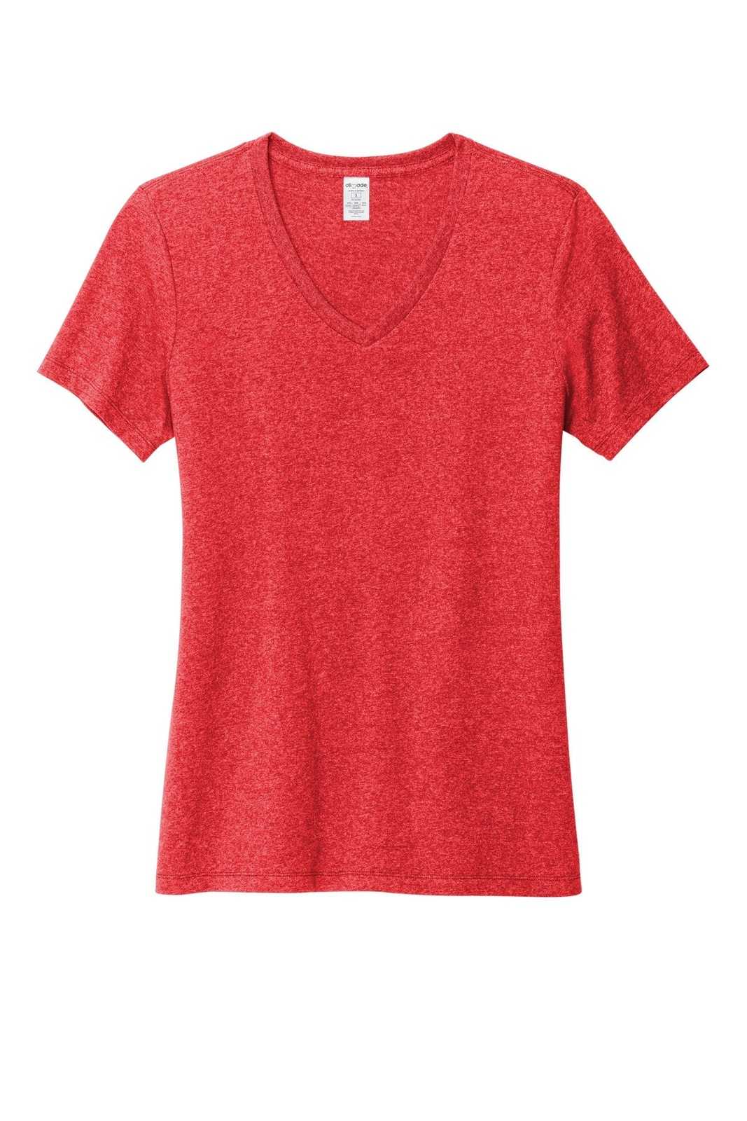 AllMade AL2303 Women's Recycled Blend V-Neck Tee - Reclaimed Red Heather - HIT a Double - 1