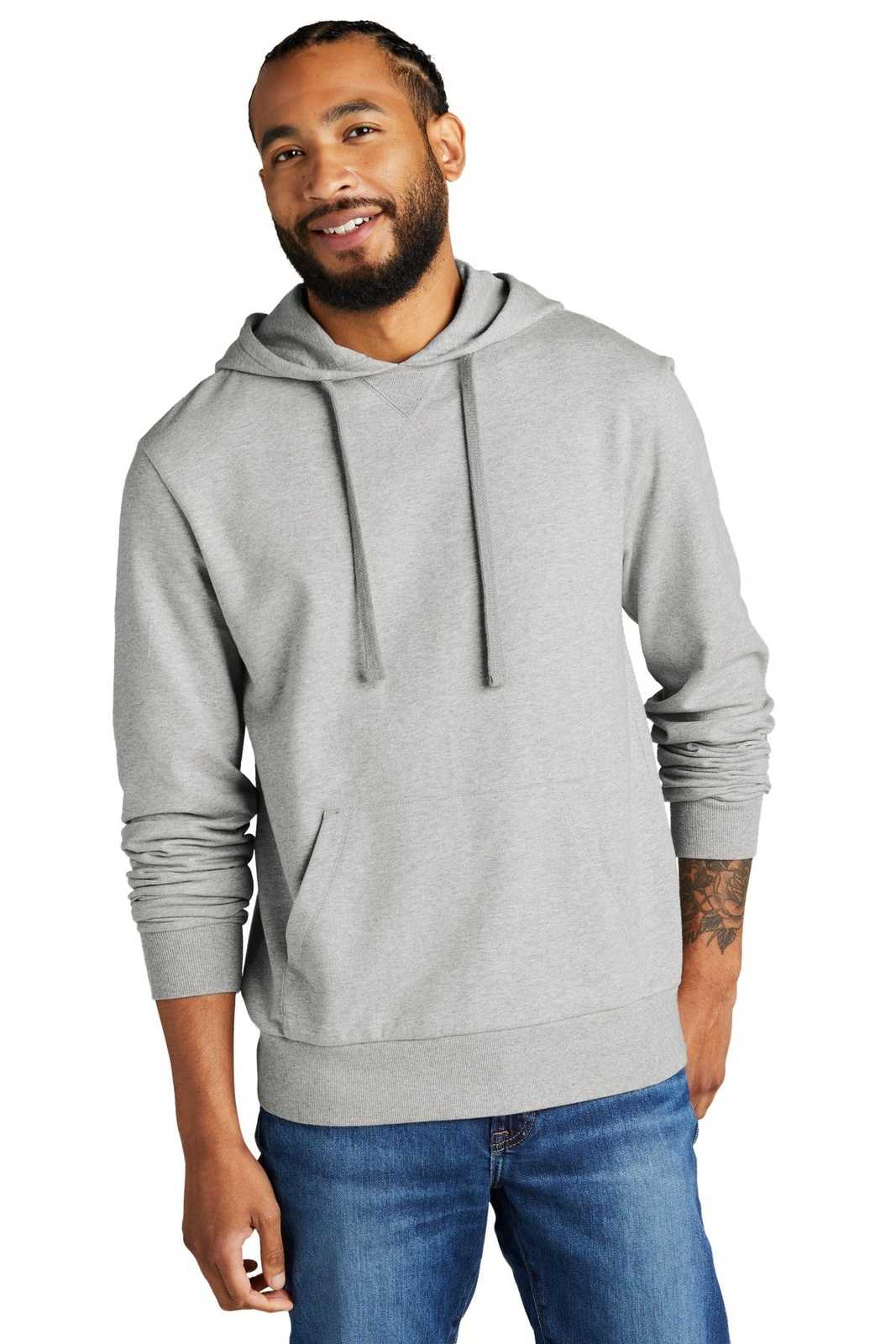 AllMade AL4000 Unisex Organic French Terry Pullover Hoodie - Granite Grey Heather - HIT a Double - 1