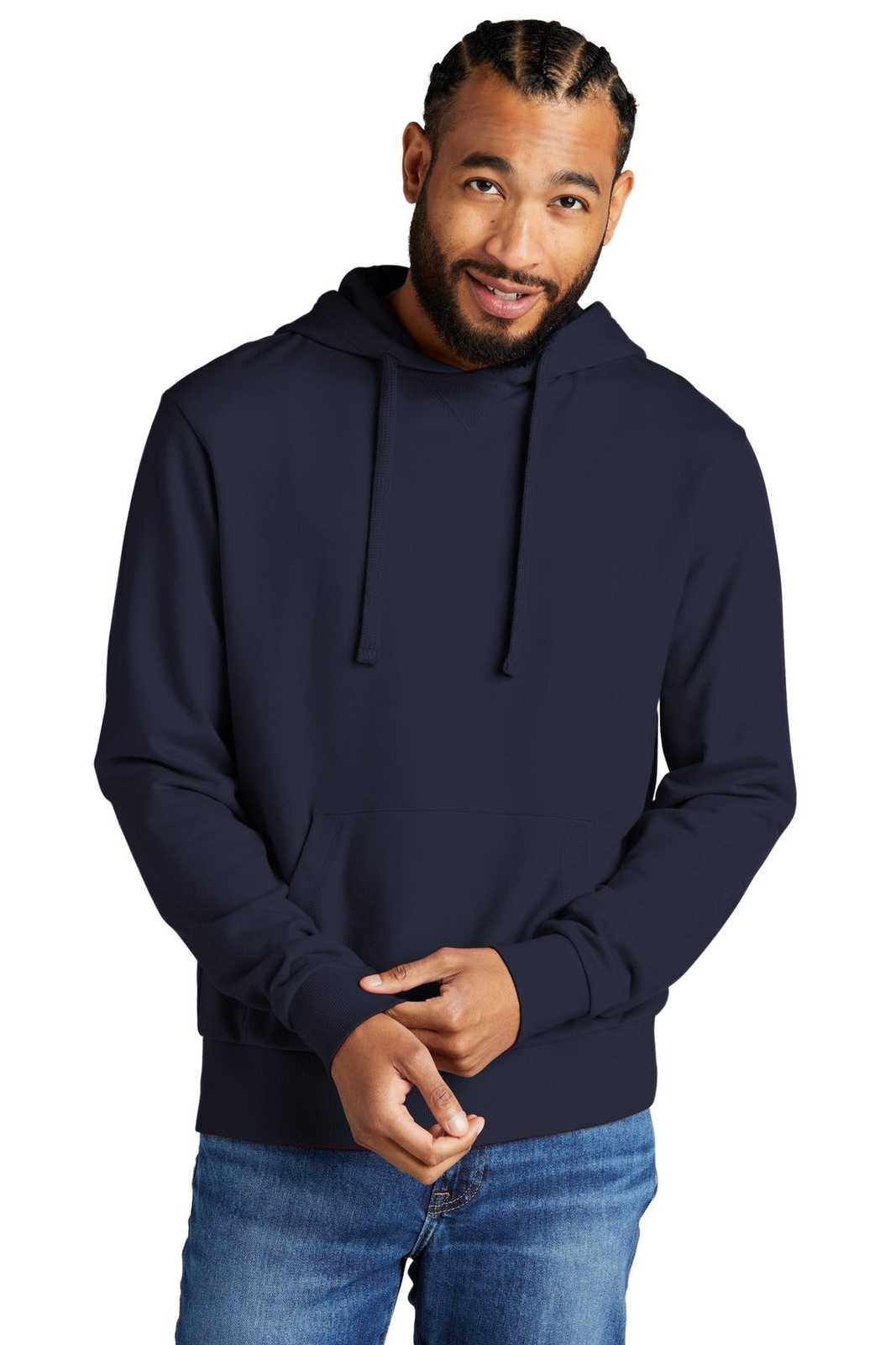 AllMade AL4000 Unisex Organic French Terry Pullover Hoodie - Night Sky Navy - HIT a Double - 1