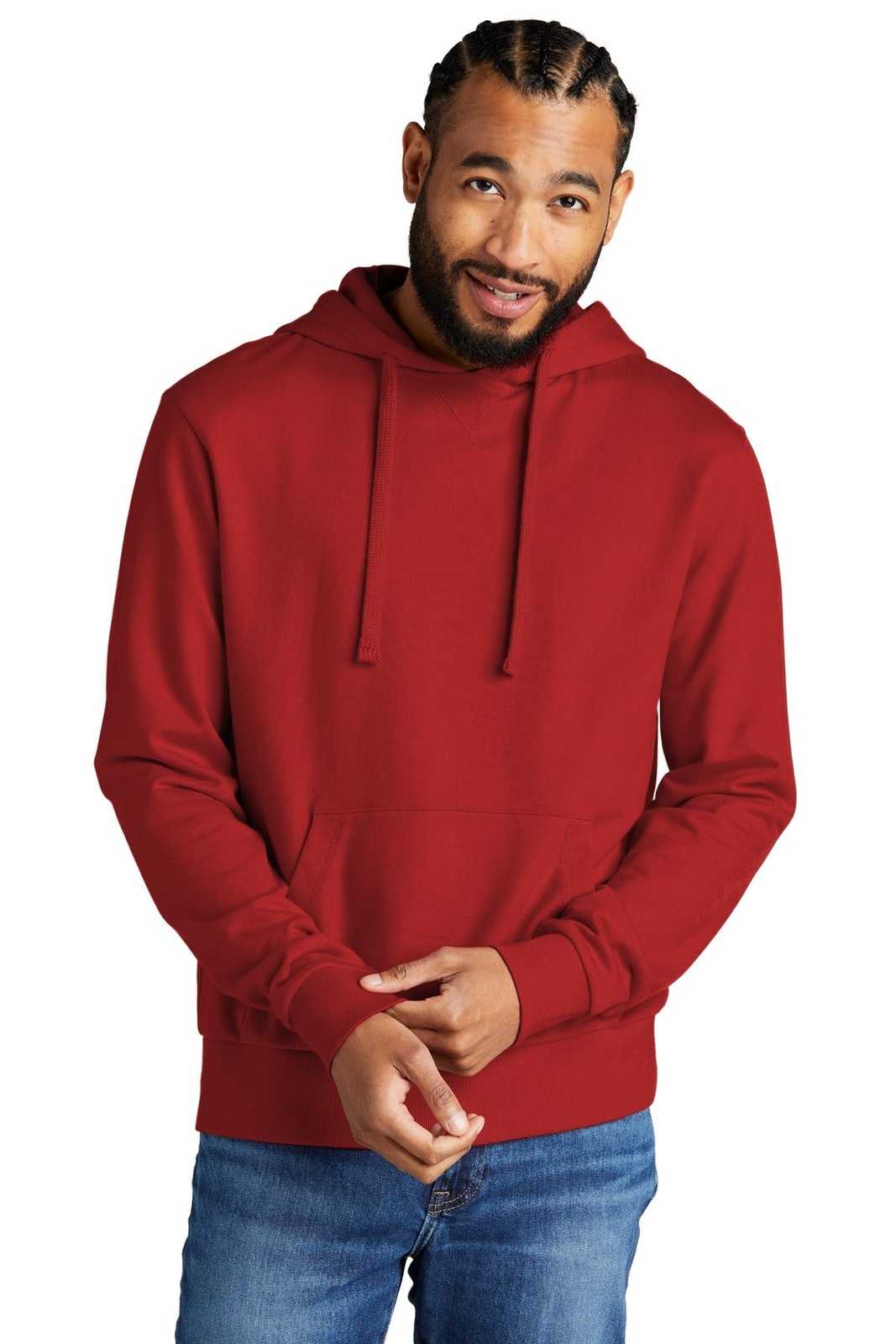 AllMade AL4000 Unisex Organic French Terry Pullover Hoodie - Revolution Red - HIT a Double - 1