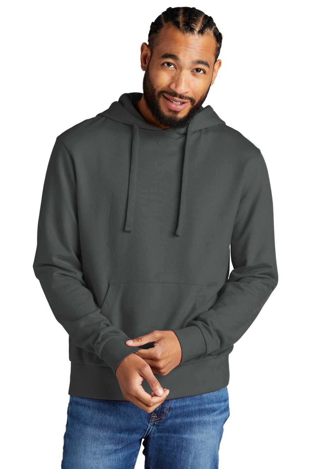 AllMade AL4000 Unisex Organic French Terry Pullover Hoodie - Terrain Grey - HIT a Double - 1
