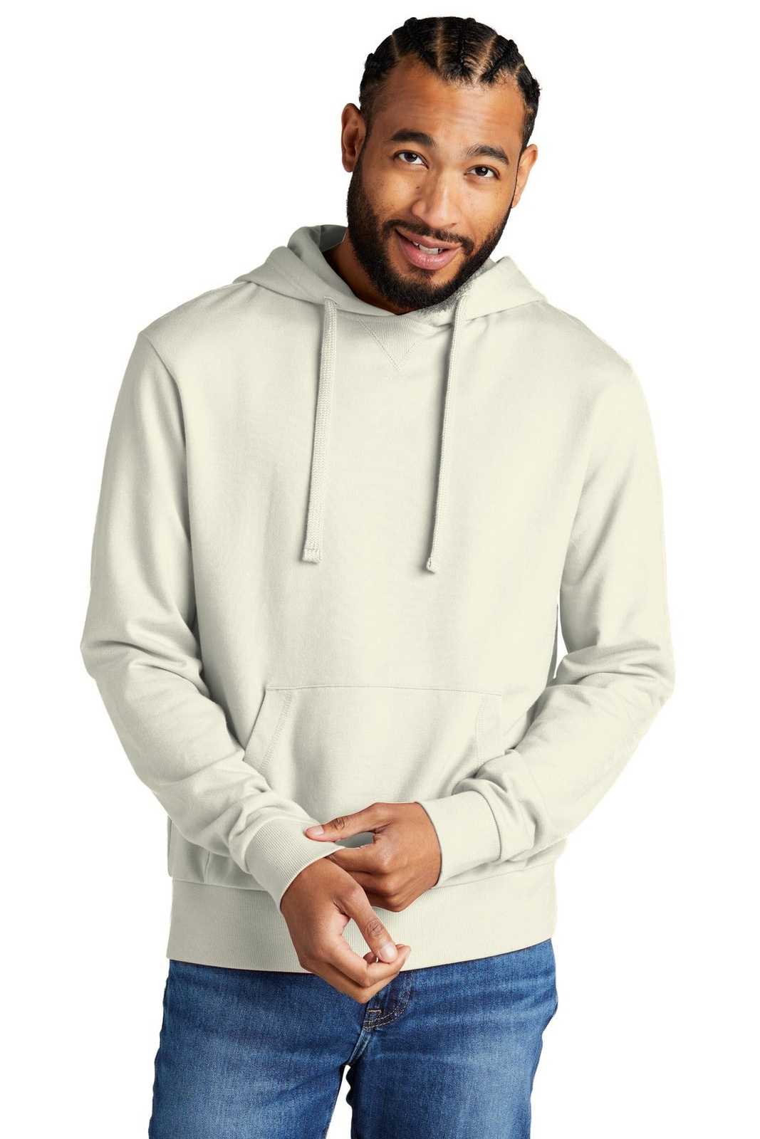 AllMade AL4000 Unisex Organic French Terry Pullover Hoodie - White Sand - HIT a Double - 1