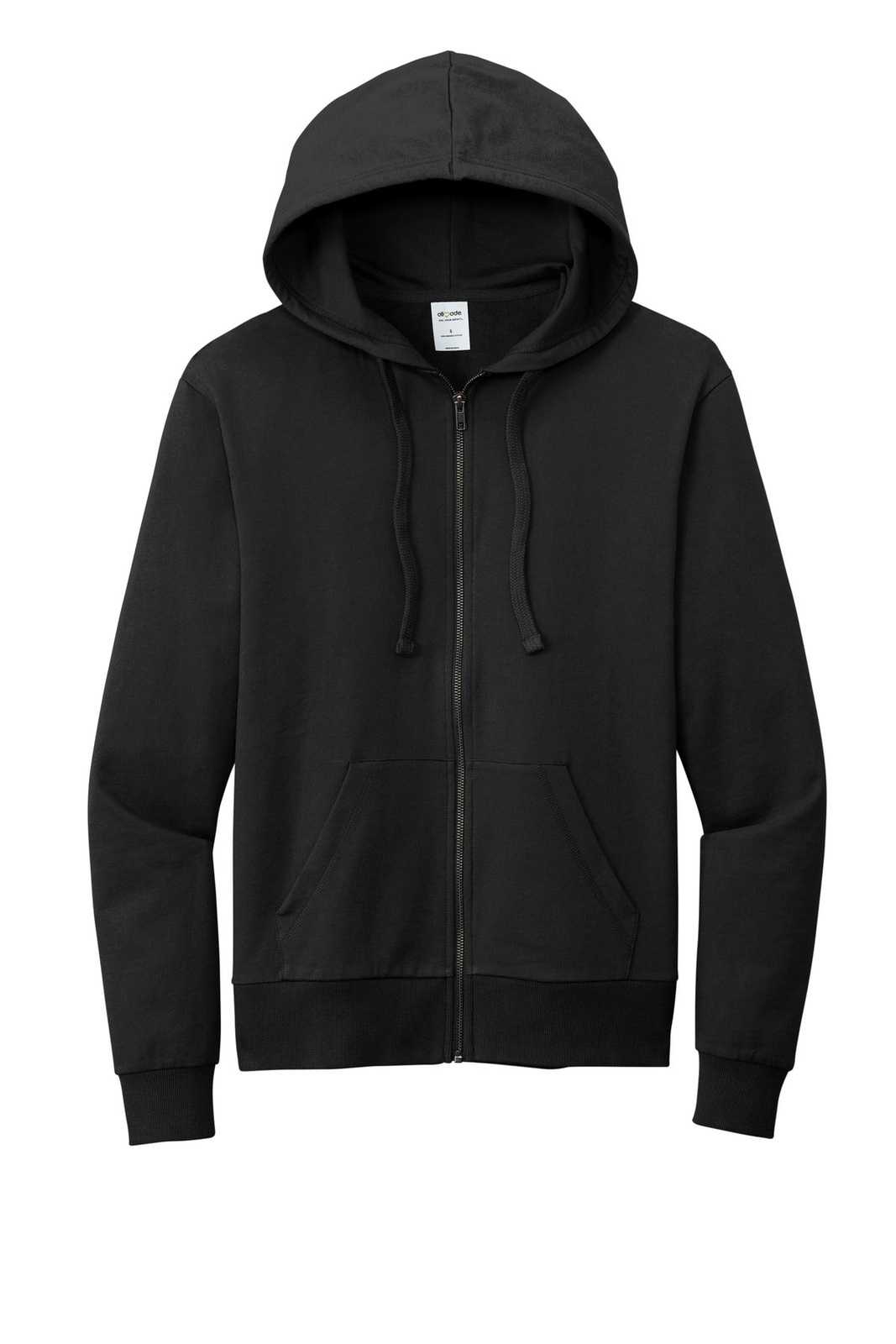 AllMade AL4002 Unisex Organic French Terry Full-Zip Hoodie - Deep Black - HIT a Double - 2