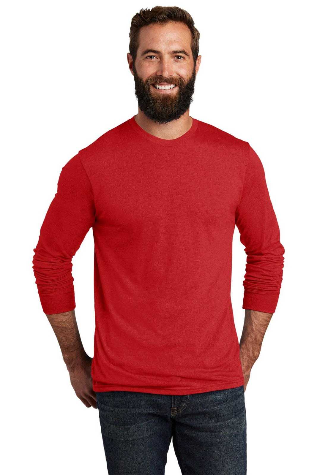 AllMade AL6004 Unisex Tri-Blend Long Sleeve Tee - Rise Up Red - HIT a Double - 1