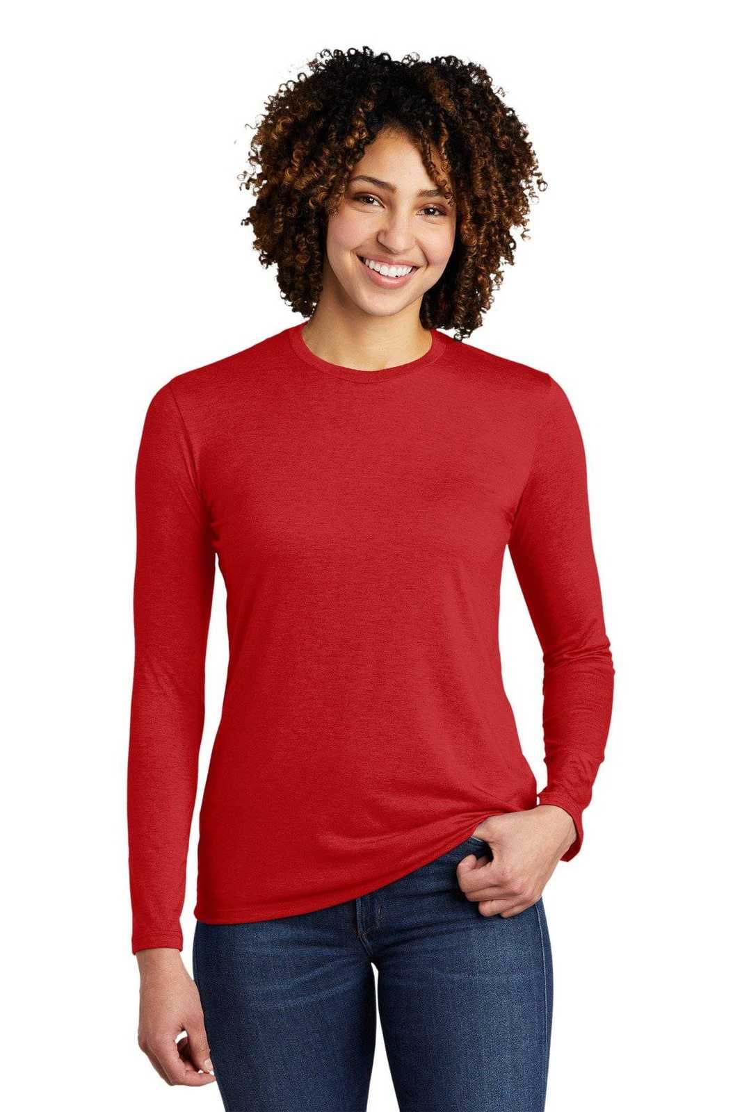 AllMade AL6008 Women&#39;s Tri-Blend Long Sleeve Tee - Rise Up Red - HIT a Double - 1