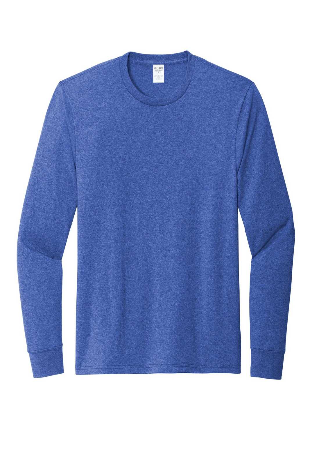 AllMade AL6204 Unisex Long Sleeve Recycled Blend Tee - Reused Royal Heather - HIT a Double - 2