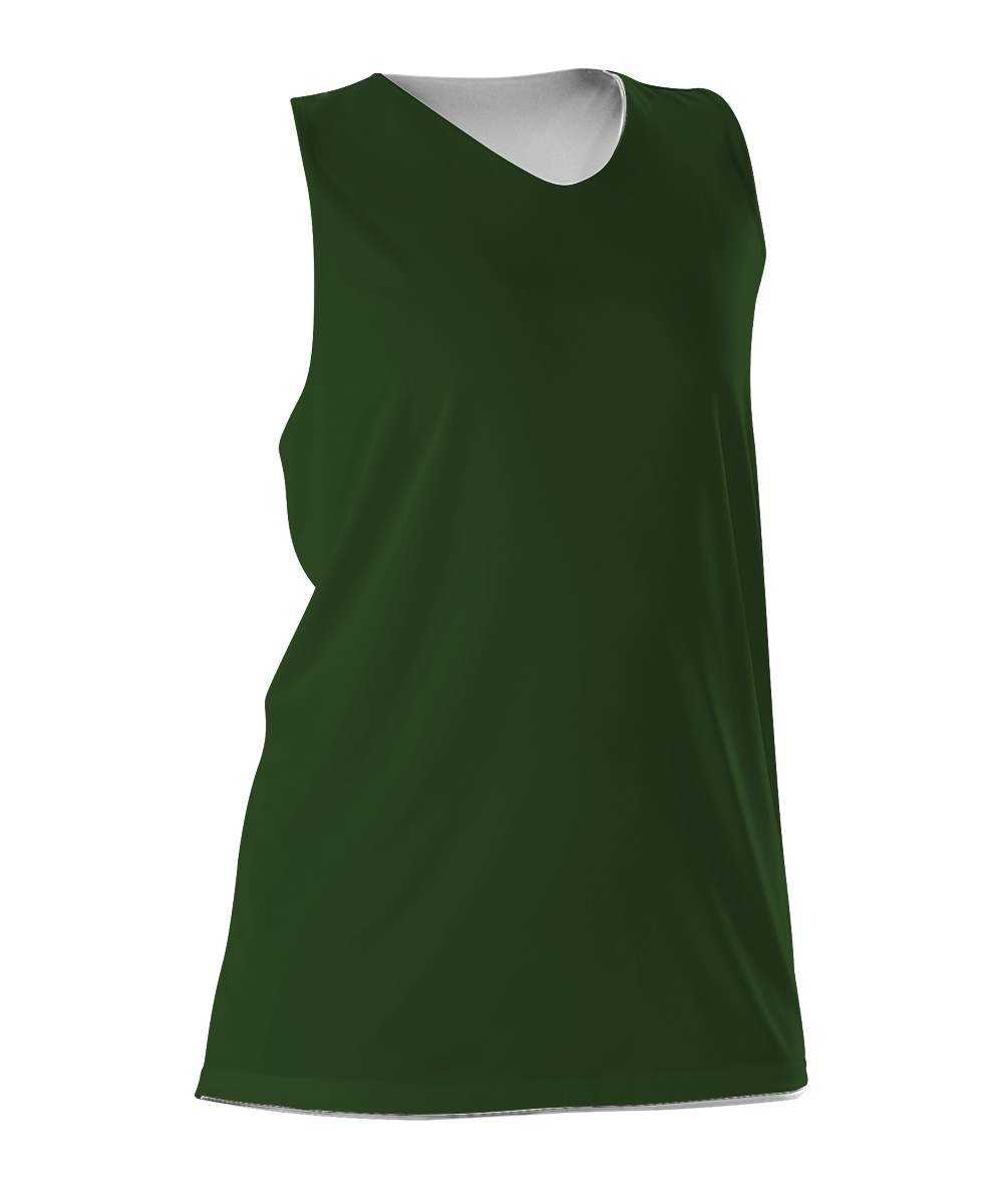 Alleson Athletic 506CRW Women's Reversible Racerback Tank - Forest White - HIT a Double - 1