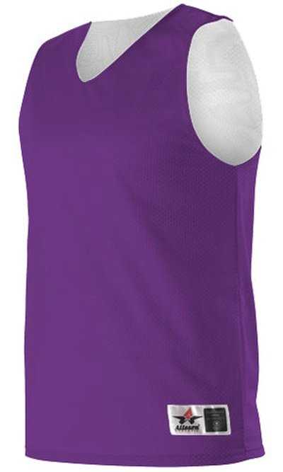 Alleson Athletic 506CRY Youth Reversible Tank - Purple White - HIT a Double - 1
