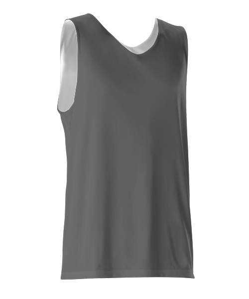 Alleson Athletic 506CR Men&#39;s Reversible Tank - Charcoal White - HIT a Double - 1