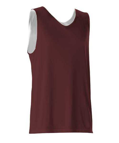 Alleson Athletic 506CR Men&#39;s Reversible Tank - Maroon White - HIT a Double - 1