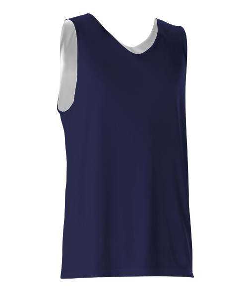 Alleson Athletic 506CR Men&#39;s Reversible Tank - Navy White - HIT a Double - 1