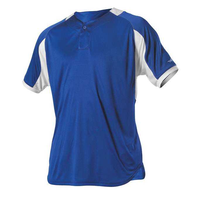 Alleson Athletic 5081BY Youth Baseball Jersey - Royal White - HIT a Double - 1