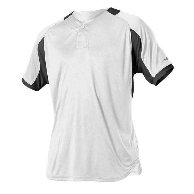Alleson Athletic 5081BY Youth Baseball Jersey - White Black - HIT a Double - 1