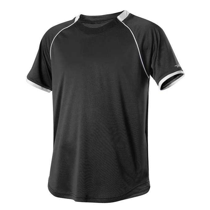 Alleson Athletic 508C1Y Youth Baseball Jersey Crew Neck - Black White - HIT a Double - 1