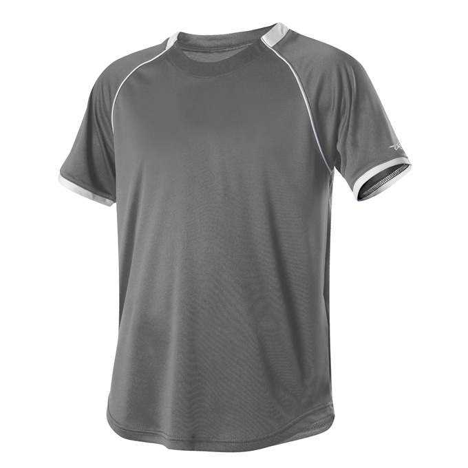Alleson Athletic 508C1Y Youth Baseball Jersey Crew Neck - Charcoal Solid White - HIT a Double - 1