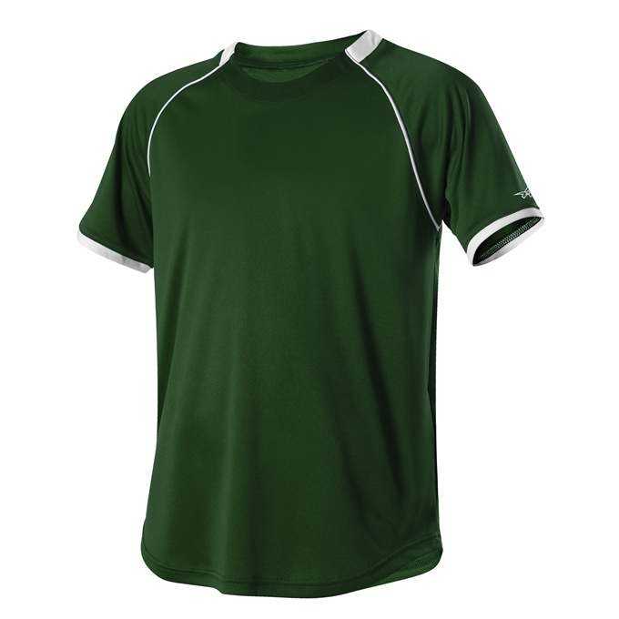 Alleson Athletic 508C1 Adult Baseball Jersey - Forest White - HIT a Double - 1