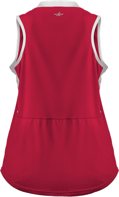 Alleson Athletic 522XVG Girl&#39;s Slide Vneck Sleeveles - Red White - HIT a Double - 3