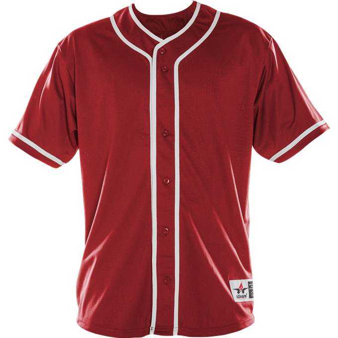 Alleson Athletic 52MBBJY Youth Diamond Jersey - Red White - HIT a Double - 1
