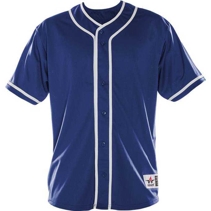 Alleson Athletic 52MBBJY Youth Diamond Jersey - Royal White - HIT a Double - 1